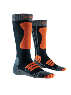 Skarpety dziecięce X-Socks Ski JR 4.0 szaro-czarno-pomarańczowe