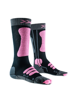 Skarpety dziecięce X-Socks Ski JR 4.0 szaro-czarno-różowe