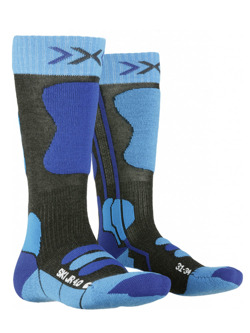 Skarpety dziecięce X-Socks Ski JR 4.0 szaro-niebieskie