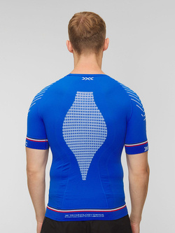 Koszulka X-bionic Invent 4.0 Patriot France niebiesko-białe