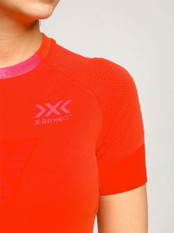 Koszulka damska X-Bionic Invent 4.0 Run Speed pomarańczowa