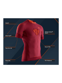Koszulka męska X-Bionic Invent 4.0 Run Speed czerwona