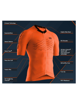 Koszulka rowerowa męska X-Bionic The Trick 4.0 Bike Zip pomarańczowa