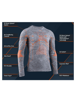 Koszulka termoaktywna X-Bionic X-Bionic Energy Accumulator 4.0 Melange szaro-pomarańczowa