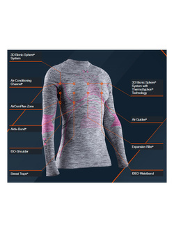 Koszulka termoaktywna damska X-Bionic Energy Accumulator 4.0 Melange szaro-różowa