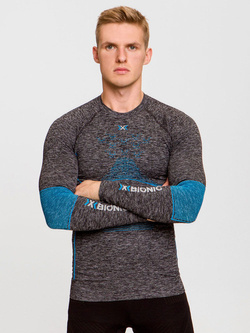 Koszulka termoaktywna męska X-Bionic Energy Accumulator 4.0 Melange szaro-niebieska 